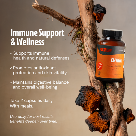 FreshCap Mushrooms - Chaga Mushroom Extract Capsules
