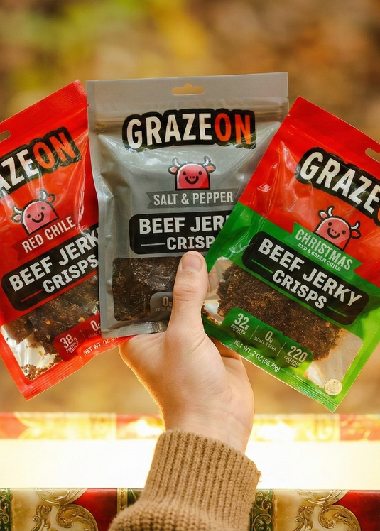 GrazeOn - 7 Flavor Beef Crisps Variety Pack (7 x 2.0 oz)