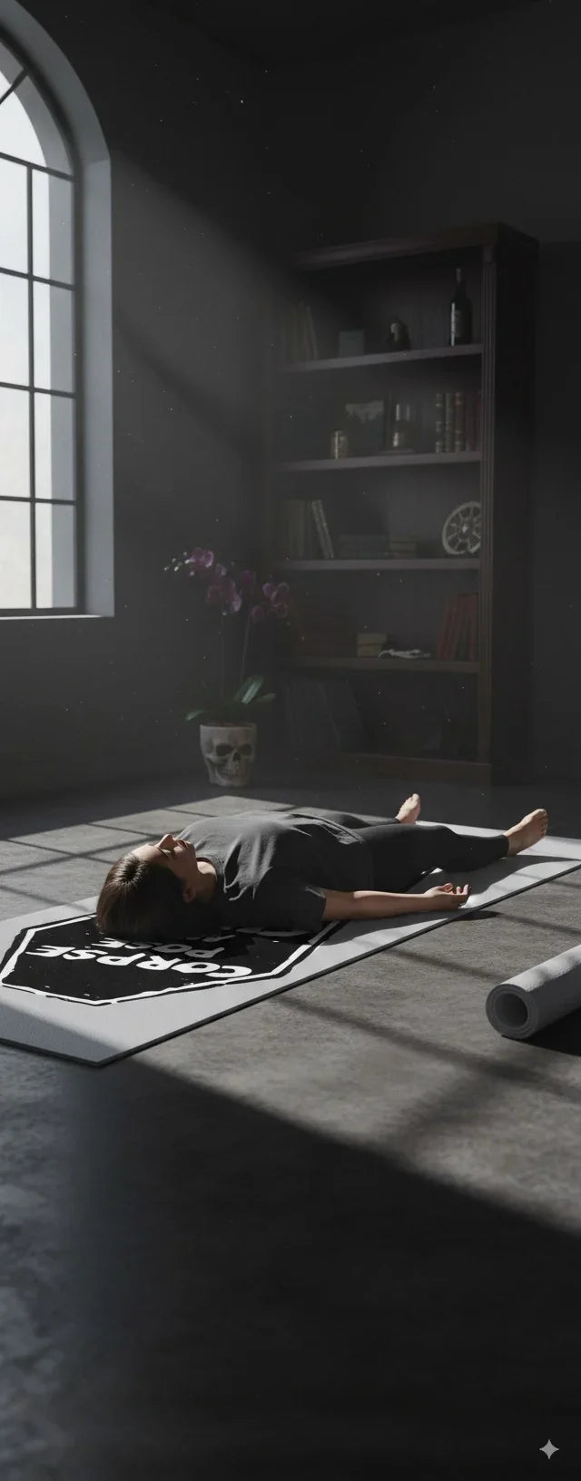 Load image into Gallery viewer, Yune Yoga - Yoga Mat | 6mm Thick | Grey | Non-Slip | Eco Friendly | Yune Yoga | Corpse Pose
