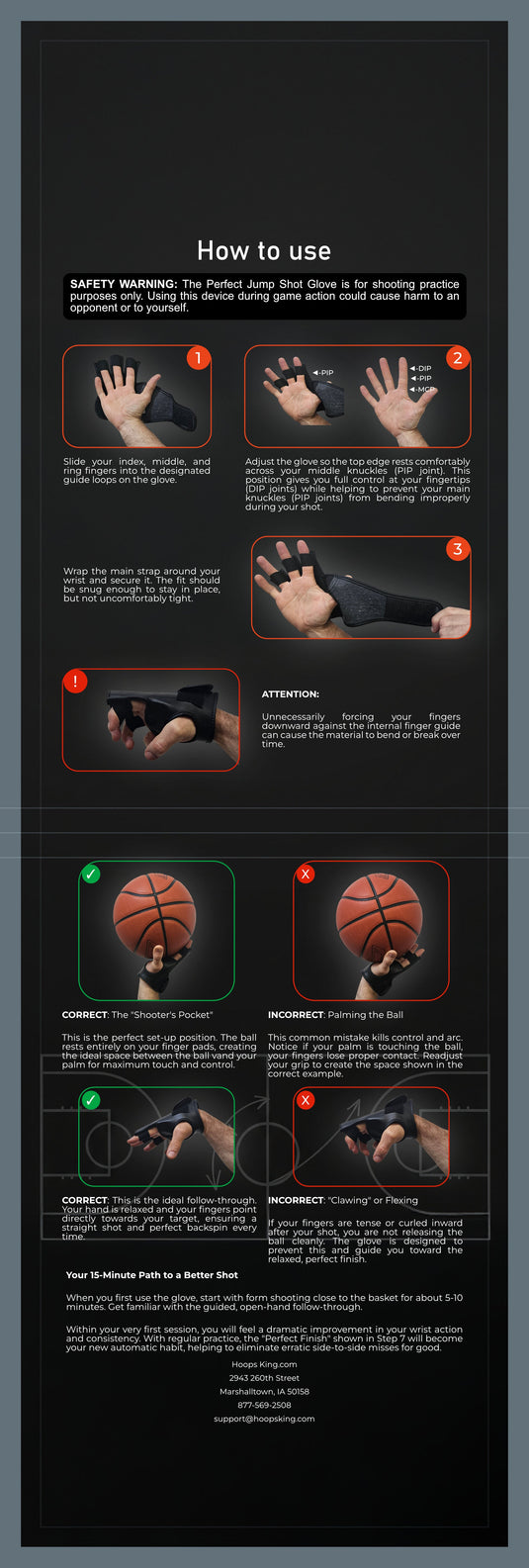 HoopsKing - Perfect Jump Shot Glove | Basketball Shooting Glove