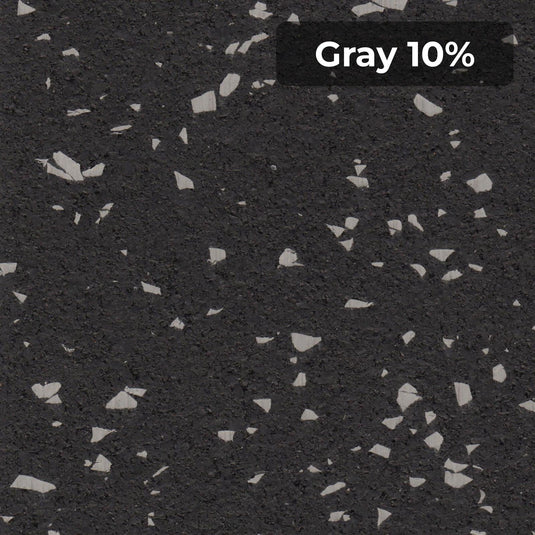 Gray 10% rubber flooring swatch