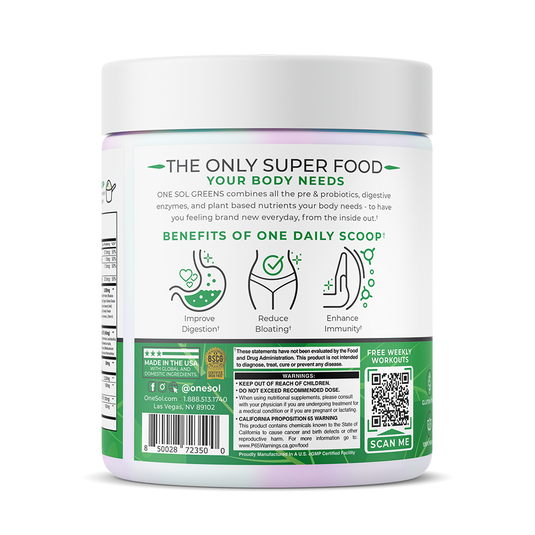 One Sol - Greens + Pre & Probiotic with Digestive Enzymes