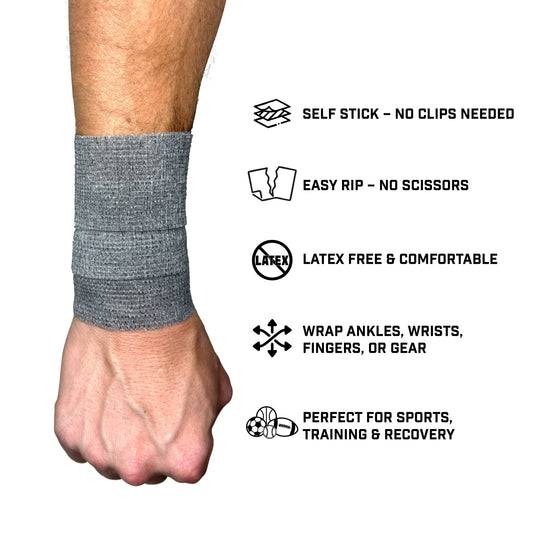 Elite Athletic Gear - Grey Self Stick Athletic Tape