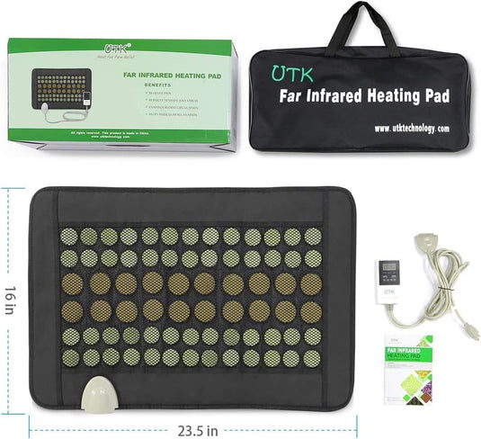 iReliev - Far Infrared Natural Jade and Tourmaline Heating Pad, 23.5" x 16"