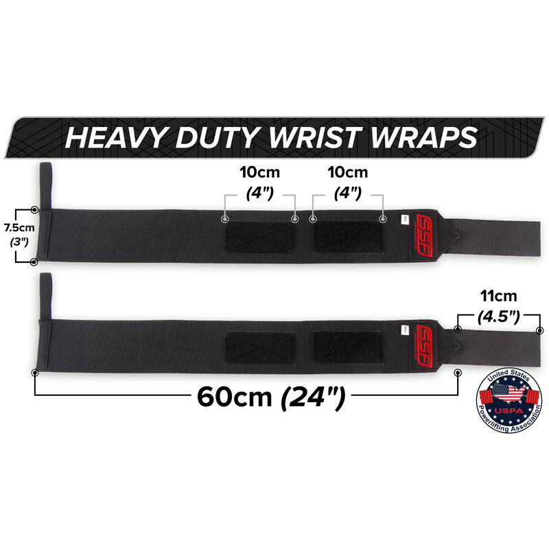 Load image into Gallery viewer, Heavy Duty Wrist Wraps (60cm, Black)
