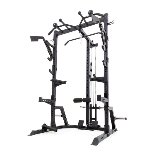 SMAI - Half Power Rack With Cable Machine Lateral Pull Down / Rower