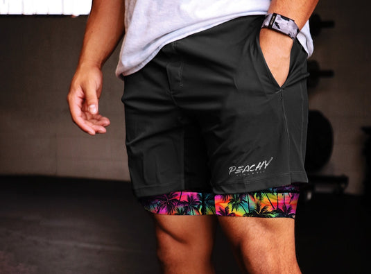 Peachy Athletic - Kinesis Compression Liner Shorts - Paradise Palms