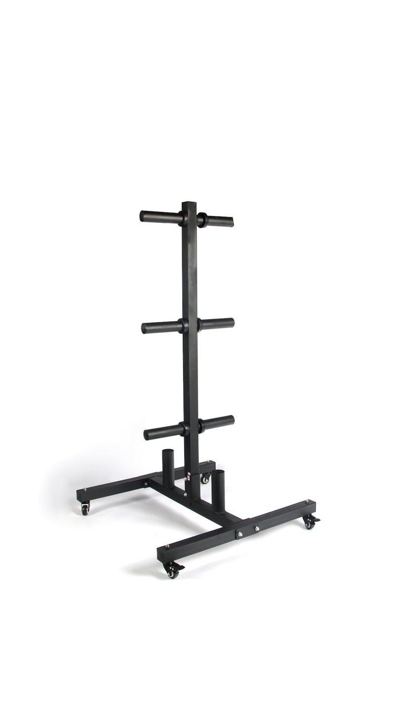 Load image into Gallery viewer, HulkFit Vertical Plate and Barbell Storage with Wheels
