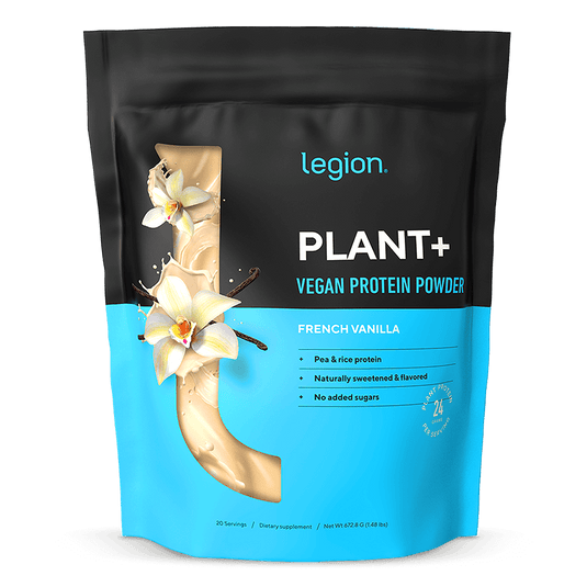 Legion Athletics Plant+ Protein Powder - 25g plant protein per serving from pea, rice, sacha inchi, hemp, pumpkin seed, and chia