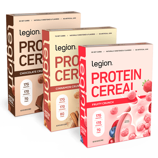 Legion Athletics Protein Cereal - 20g protein per serving, naturally sweetened and flavored