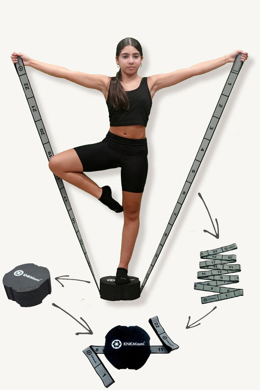 KNKMiami - Circular Yoga Block + Platinum Pro Bundle (24-Loop Medium + 11-Loop Light Bands)