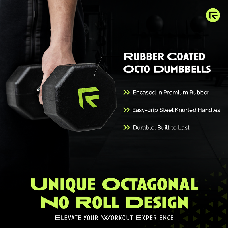 Load image into Gallery viewer, Rage Fitness - Octo Rubber Dumbbell (sold individually)
