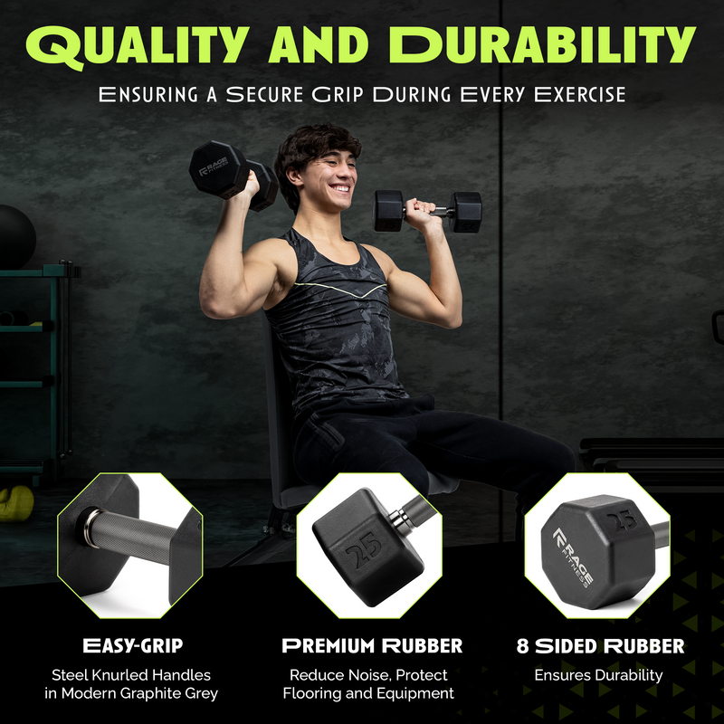 Load image into Gallery viewer, Rage Fitness - Octo Rubber Dumbbell (sold individually)
