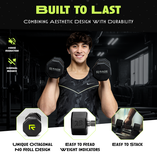 Rage Fitness - Octo Rubber Dumbbell (sold individually)