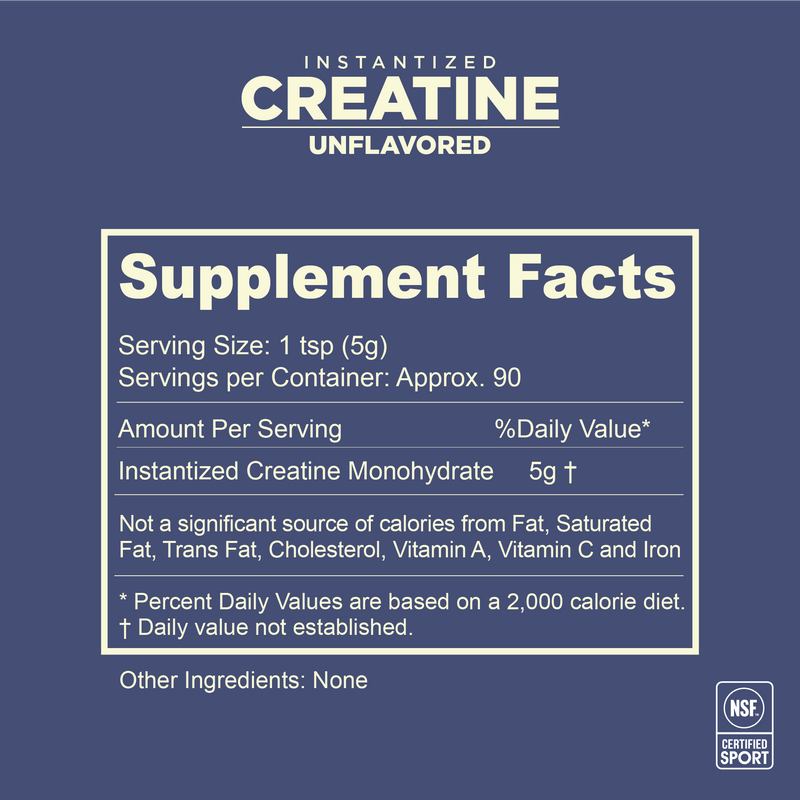 Load image into Gallery viewer, Gnarly Instantized Creatine - Nutrition Facts Panel
