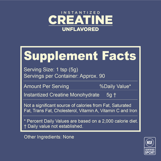 Gnarly Instantized Creatine - Nutrition Facts Panel