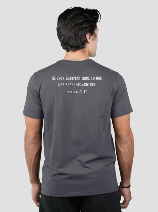 HolStrength - Sovereign Performance Tee - Proverbs 27:17 - Iron Grey / S