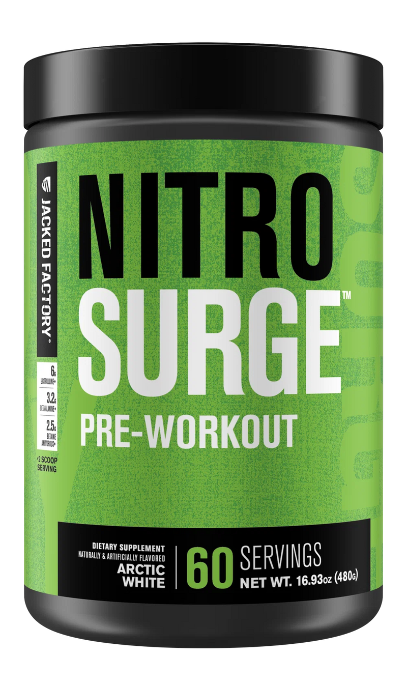 Load image into Gallery viewer, Jacked Factory - Nitrosurge Pre-Workout Powder - Arctic White / 60 Servings
