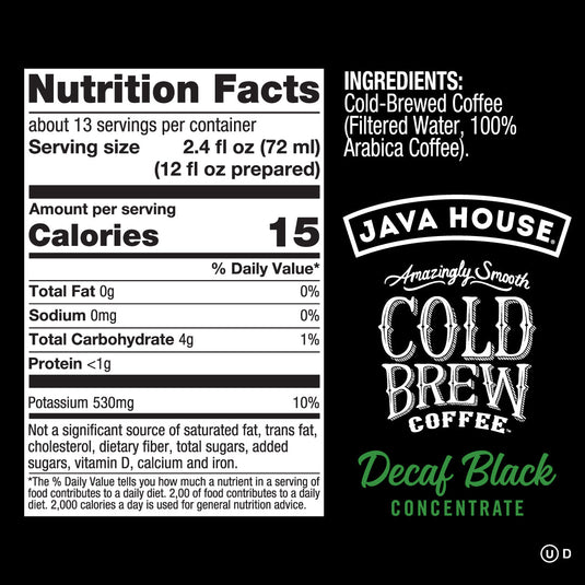 Java House - Decaf Cold Brew 4:1 Concentrate