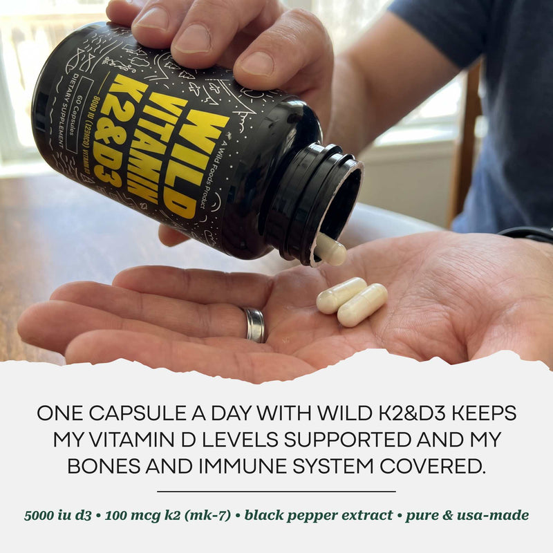 Load image into Gallery viewer, Wild Foods - Vitamin K2 + D3 + Black Pepper Extract - Vitamins &amp; Supplements
