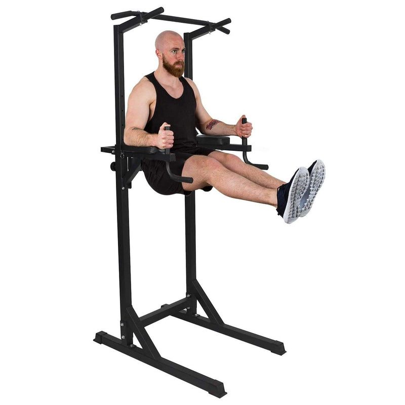 Load image into Gallery viewer, Strength Power Tower Dip Station Pull Up Bar Workout Equipment, Adjustable Height 62.2&quot; to 84.5&quot;, Holds Up to 660LBS
