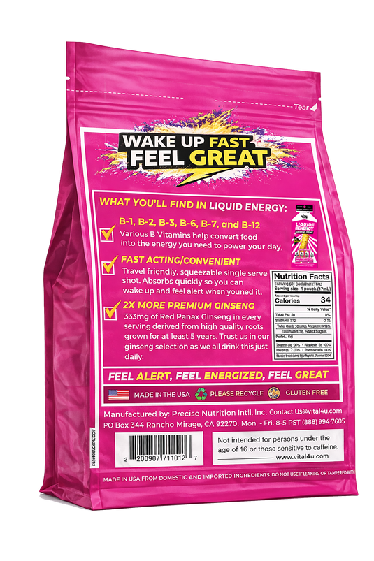 Vital 4U - Liquid Energy Ginseng Drink Original Coffee - Vitamins & Supplements