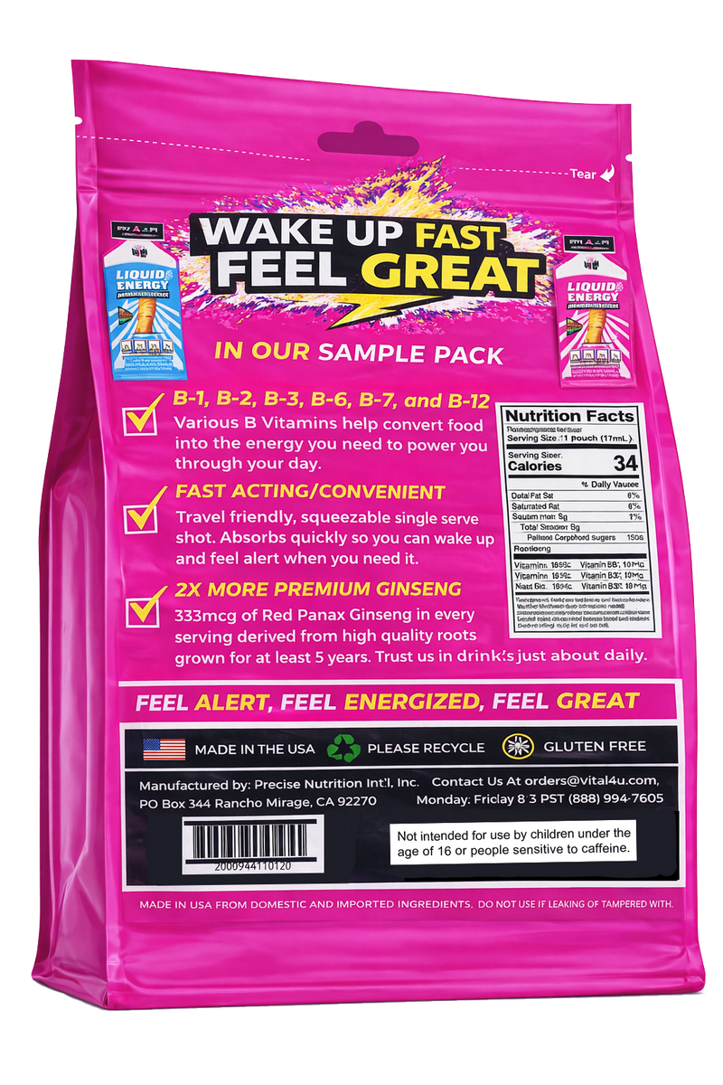 Load image into Gallery viewer, Vital 4U - Liquid Energy Ginseng Sample Pack - 6 Pouches
