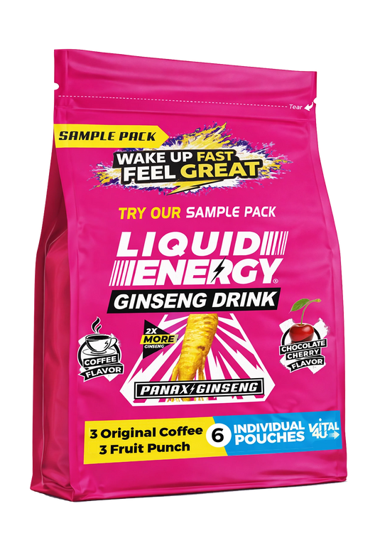 Vital 4U - Liquid Energy Ginseng Sample Pack - 6 Pouches