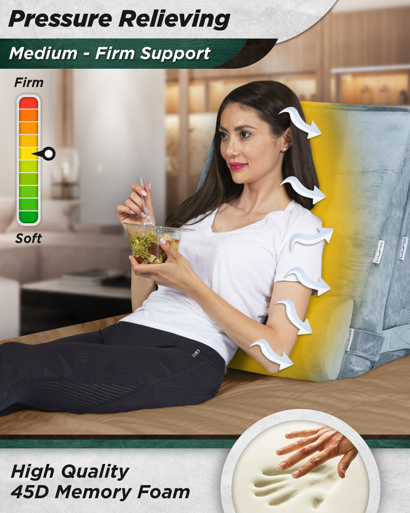 Load image into Gallery viewer, LX11 5pcs Orthopedic Bed Wedge Pillow System, with Hot Cold Pack Gray
