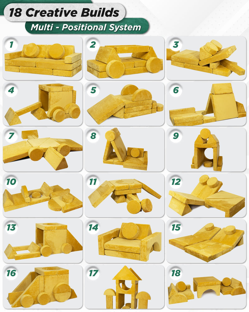 Load image into Gallery viewer, Lunix - LX15 14-Piece Modular Play Couch (Amber Yellow)
