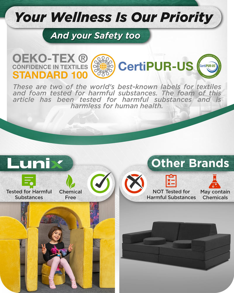 Load image into Gallery viewer, Lunix - LX15 14-Piece Modular Play Couch (Amber Yellow)
