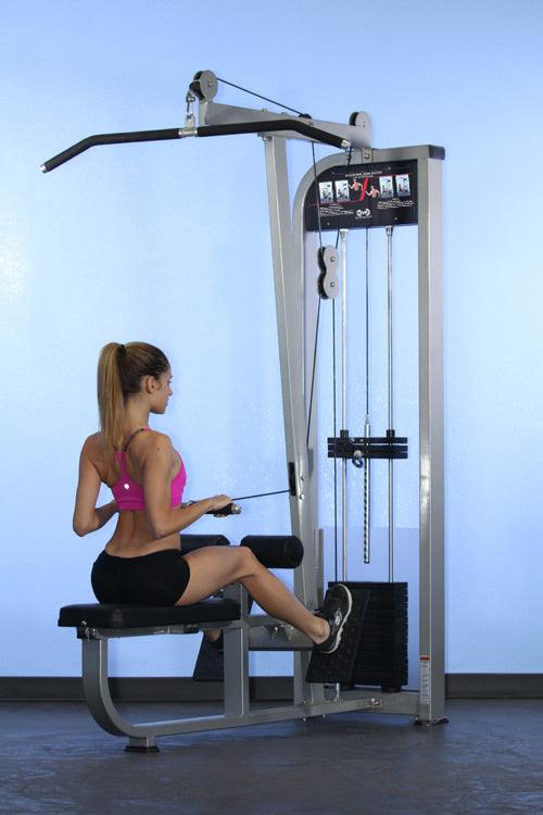 Muscle D Fitness - Dual Function Lat-Low Row Combo - Seated - Pin Selectorized - Commercial Grade