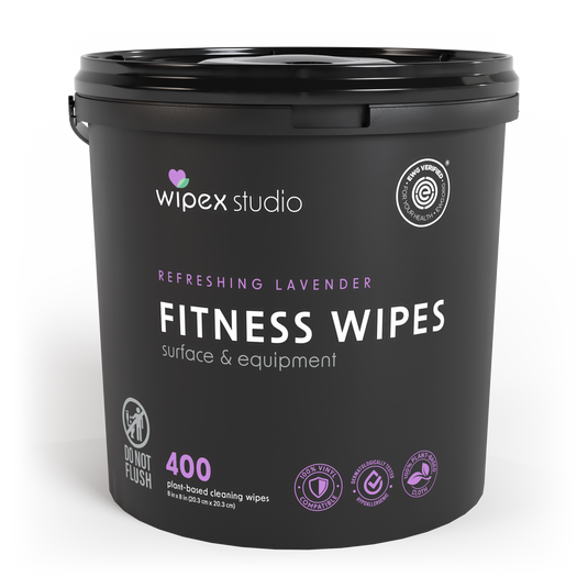 Wipex Co. - Wipex 400ct Natural Gym Wipes for Fitness Equipment | Portable Dispensing Bucket or Refill | Plant-Based