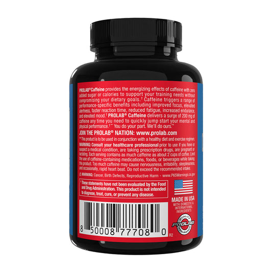 Prolab Nutrition - Caffeine Energy Support, Zero Calories, Reduced Fatigue, Extra Strength Energy 200mg
