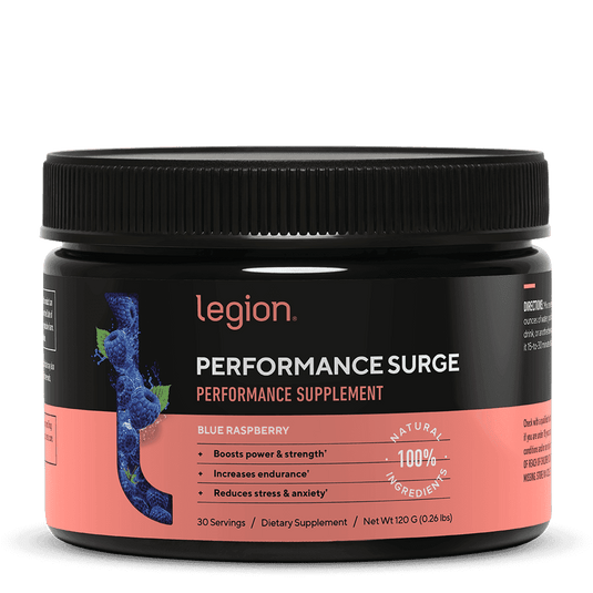 Legion Athletics Performance Surge (Strength Booster) Blue Raspberry 30 Servings - Product bottle