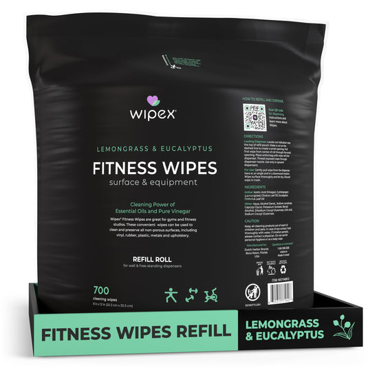 Wipex Co. - Natural Fitness Equipment Wipes 700ct Bulk Gym Refill Roll