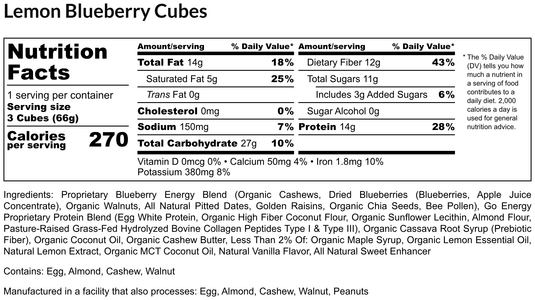 E3 Energy Cubes - Lemon Blueberry Protein Bars (12 bars)