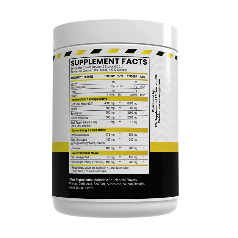 Load image into Gallery viewer, Szn Supplements - Takeover Pre Workout
