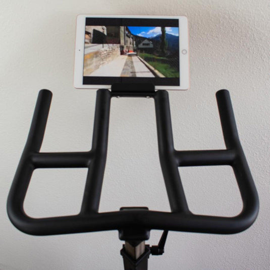 Muscle D Fitness - Stationary Exercise Bike - Commercial Grade Stationary Bike with Device Holder