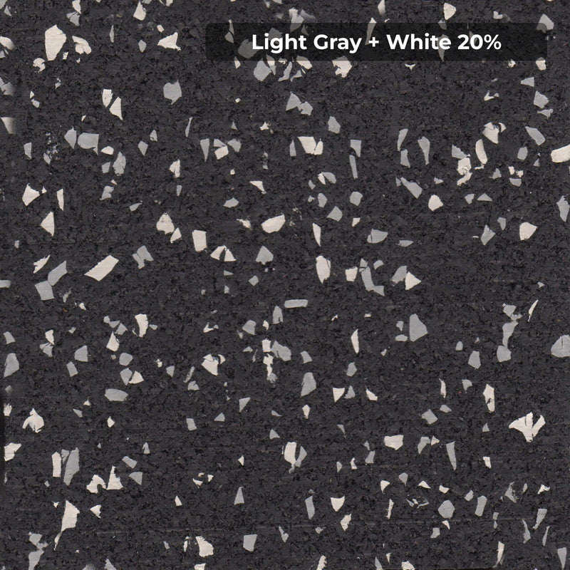 Load image into Gallery viewer, Light Gray + White 20% rubber flooring swatch