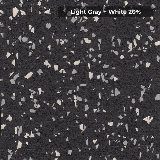 Light Gray + White 20% rubber flooring swatch