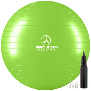 ProBody Pilates - Yoga Ball for Pregnancy, Fitness, Balance, Workout at Home, Office and Physical Therapy (Lime)