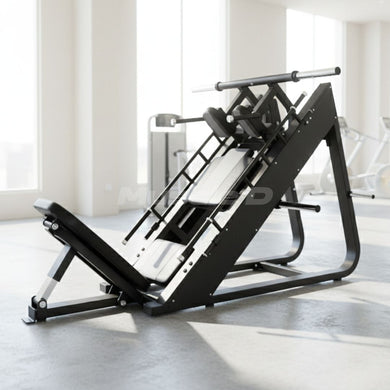Muscle D Fitness - Excel Linear Hack/Leg Press - Plate Load Hack Squat Combo - Weight Storage Pegs - Adjustable Foot Plate / Back Pad