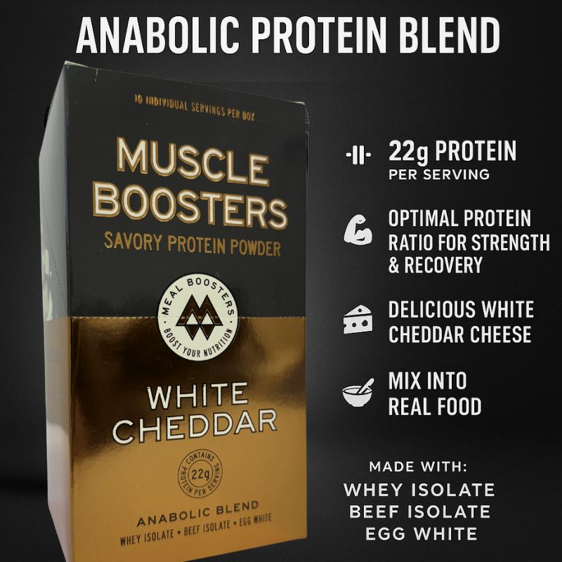 Load image into Gallery viewer, Meal Boosters - Muscle Boosters White Cheddar (10 Single-Serve Packs)
