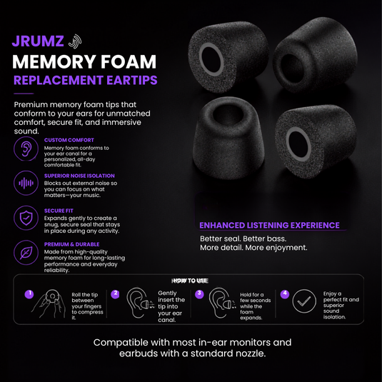 JRUMZ - Memory Foam Tips for Jrumz XP Models (4/ pack)