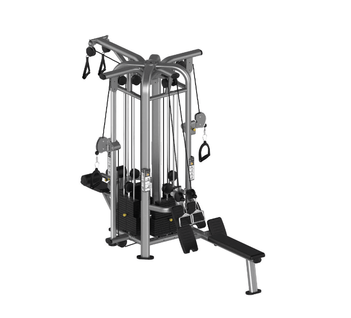 Load image into Gallery viewer, Muscle D Fitness - 4 Stack Megatron Deluxe Jungle Gym - Commercial Lat Pull, Low Row, Adj. Hi/Low Pulleys
