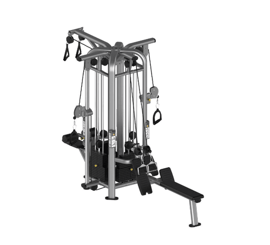 Muscle D Fitness - 4 Stack Megatron Deluxe Jungle Gym - Commercial Lat Pull, Low Row, Adj. Hi/Low Pulleys