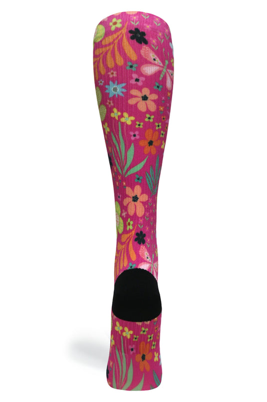 Crazy Compression - Magenta Florals - (Standard & Extra Wide)