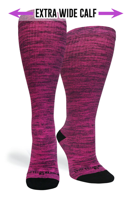 Crazy Compression - Magenta Heather - (Standard & Extra Wide)
