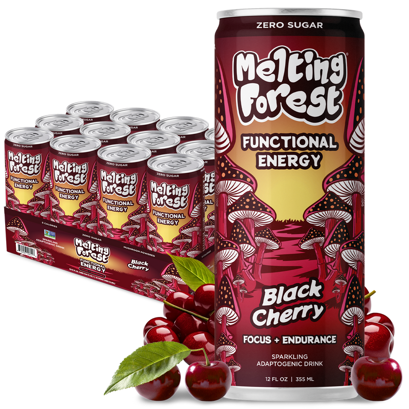 Load image into Gallery viewer, Melting Forest - Mushroom Energy Drink 12 Pack - Black Cherry
